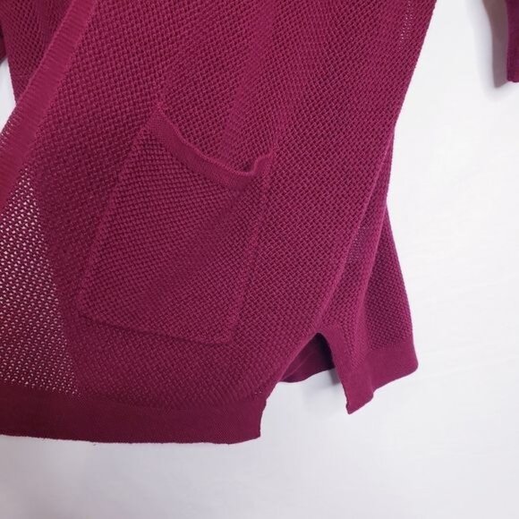 Old Navy Burgundy Red Open Knit Dolman Sleeve Cardigan Sweater Womens Size Small - Picture 3 of 8